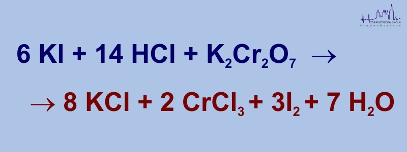 Chemická rovnice - titr roztoku thiosíranu